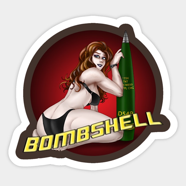 Bombshell Pinup Sticker by Oswald's Oddities